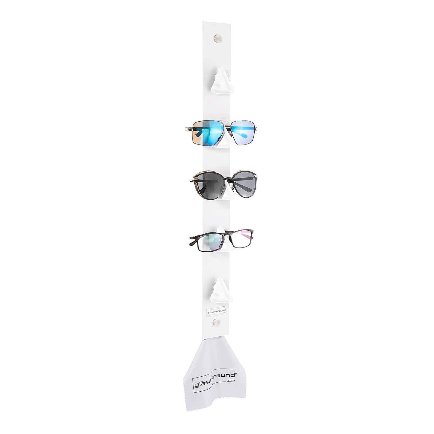 Calvin white - Brillenorganizer, Brillenhalter, Brillenhalterung, Brillenregal, Brillenständer, Brillenaufbewahrung, Brillengarderobe, Brillenablage und Brillengarage