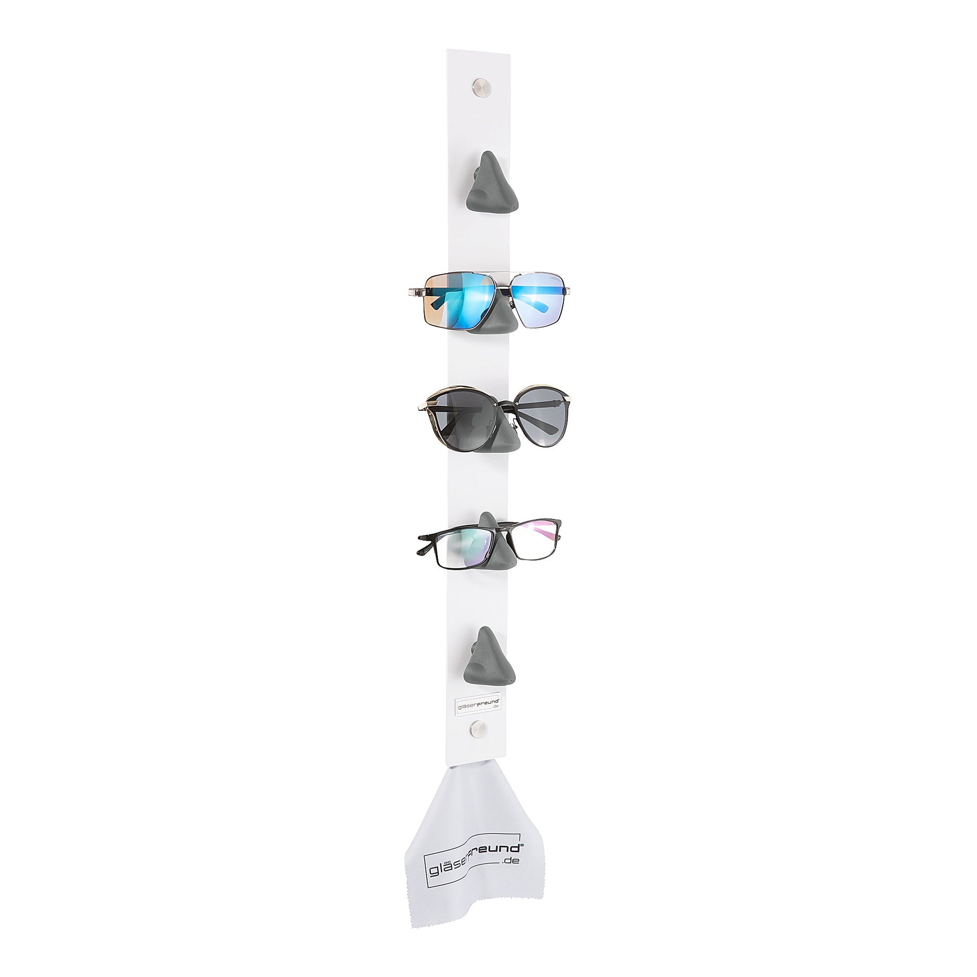 Calvin white - Brillenorganizer, Brillenhalter, Brillenhalterung, Brillenregal, Brillenständer, Brillenaufbewahrung, Brillengarderobe, Brillenablage und Brillengarage