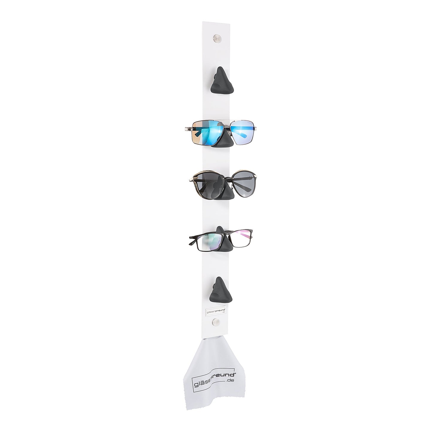 Calvin white - Brillenorganizer, Brillenhalter, Brillenhalterung, Brillenregal, Brillenständer, Brillenaufbewahrung, Brillengarderobe, Brillenablage und Brillengarage