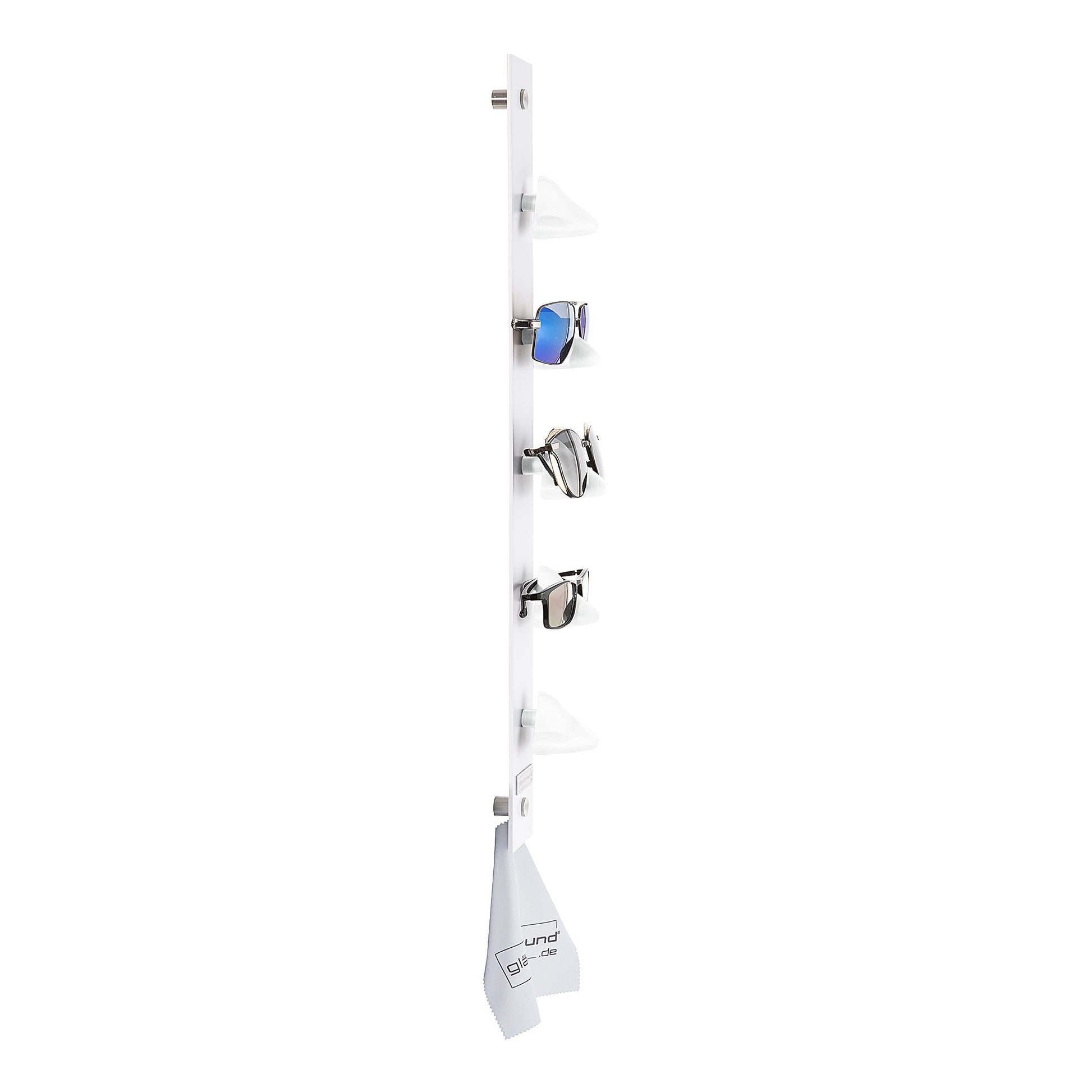 Calvin white - Brillenorganizer, Brillenhalter, Brillenhalterung, Brillenregal, Brillenständer, Brillenaufbewahrung, Brillengarderobe, Brillenablage und Brillengarage