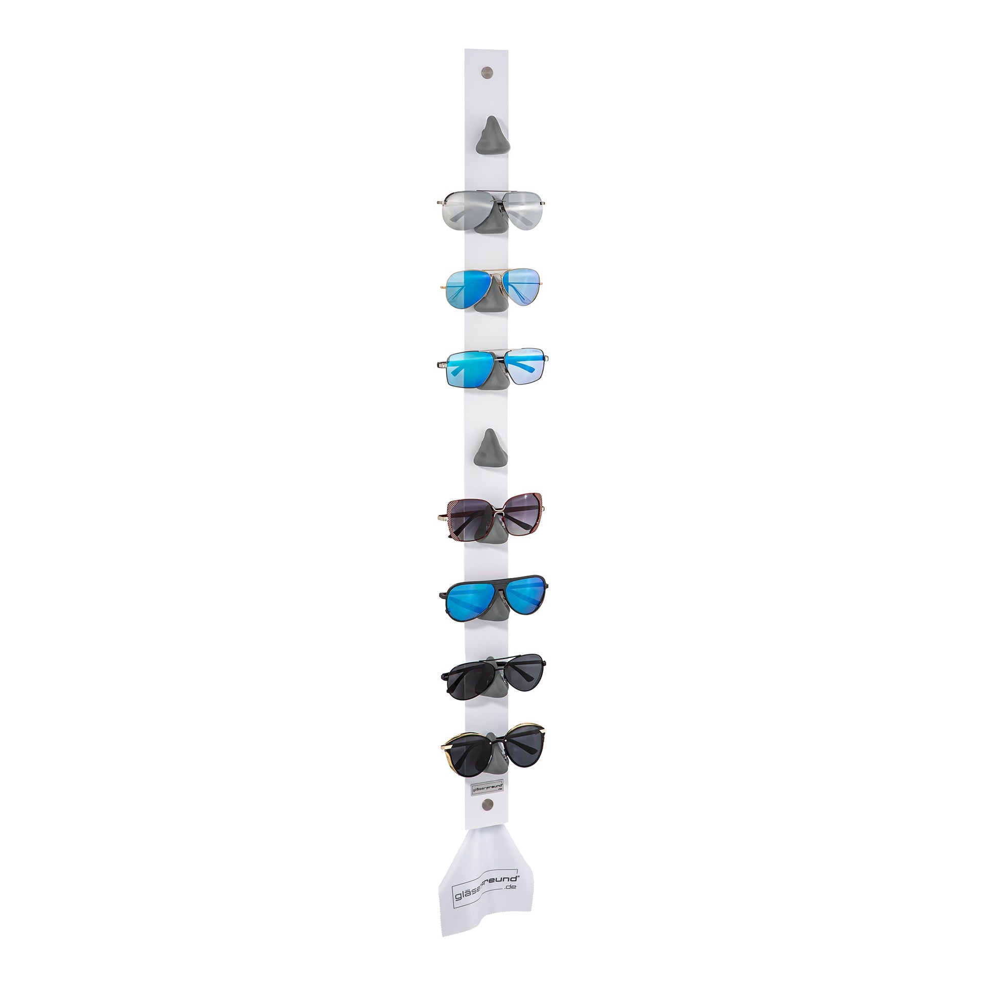 Toni white - Brillenorganizer, Brillenhalter, Brillenhalterung, Brillenregal, Brillenständer, Brillenaufbewahrung, Brillengarderobe, Brillenablage und Brillengarage