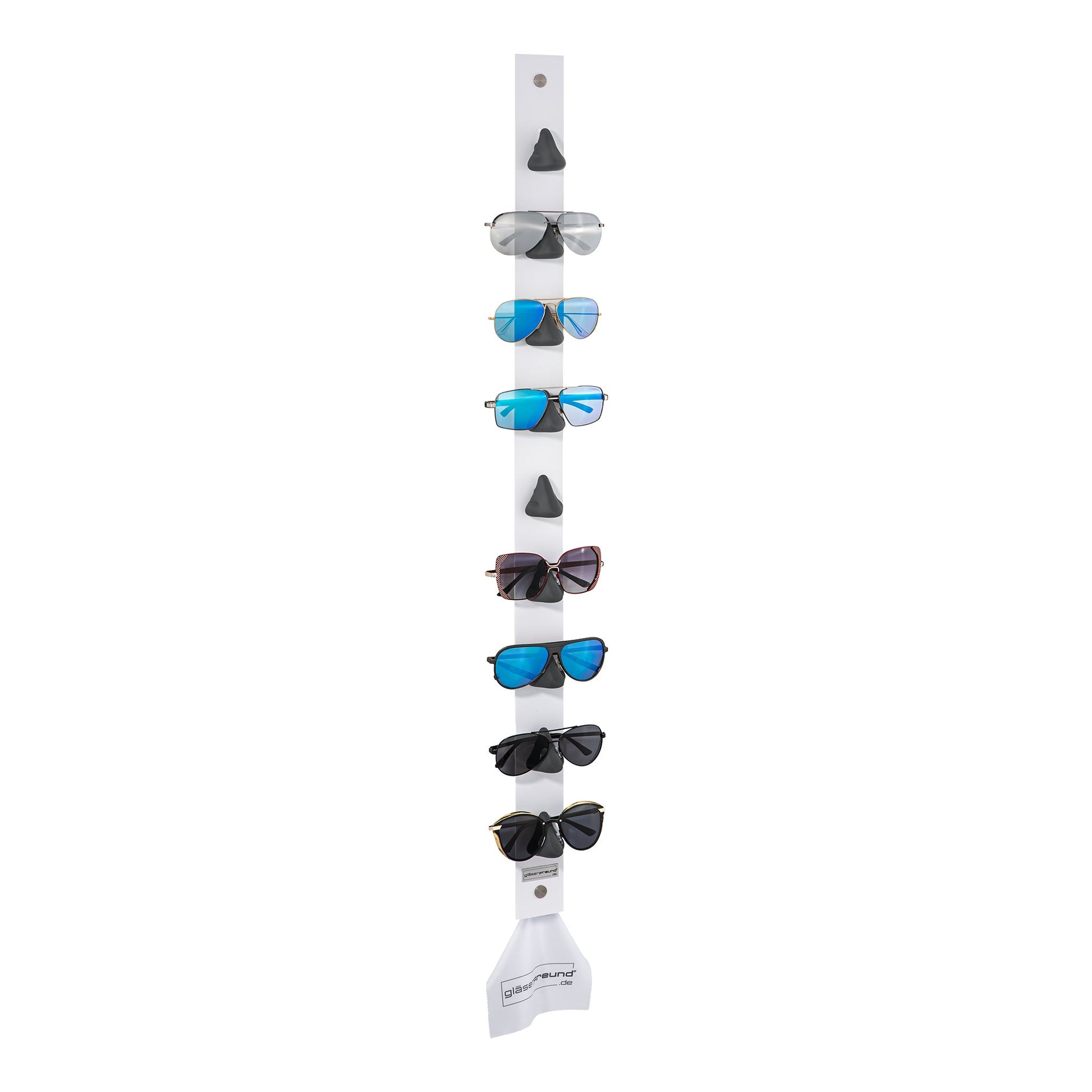 Toni white - Brillenorganizer, Brillenhalter, Brillenhalterung, Brillenregal, Brillenständer, Brillenaufbewahrung, Brillengarderobe, Brillenablage und Brillengarage